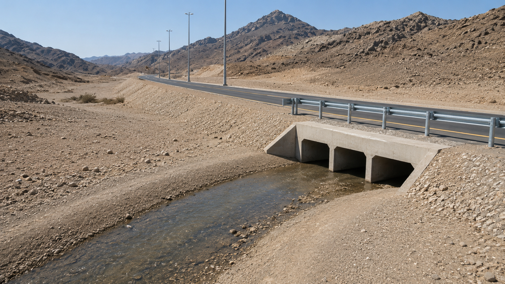 Road drainage and wadi crossing 